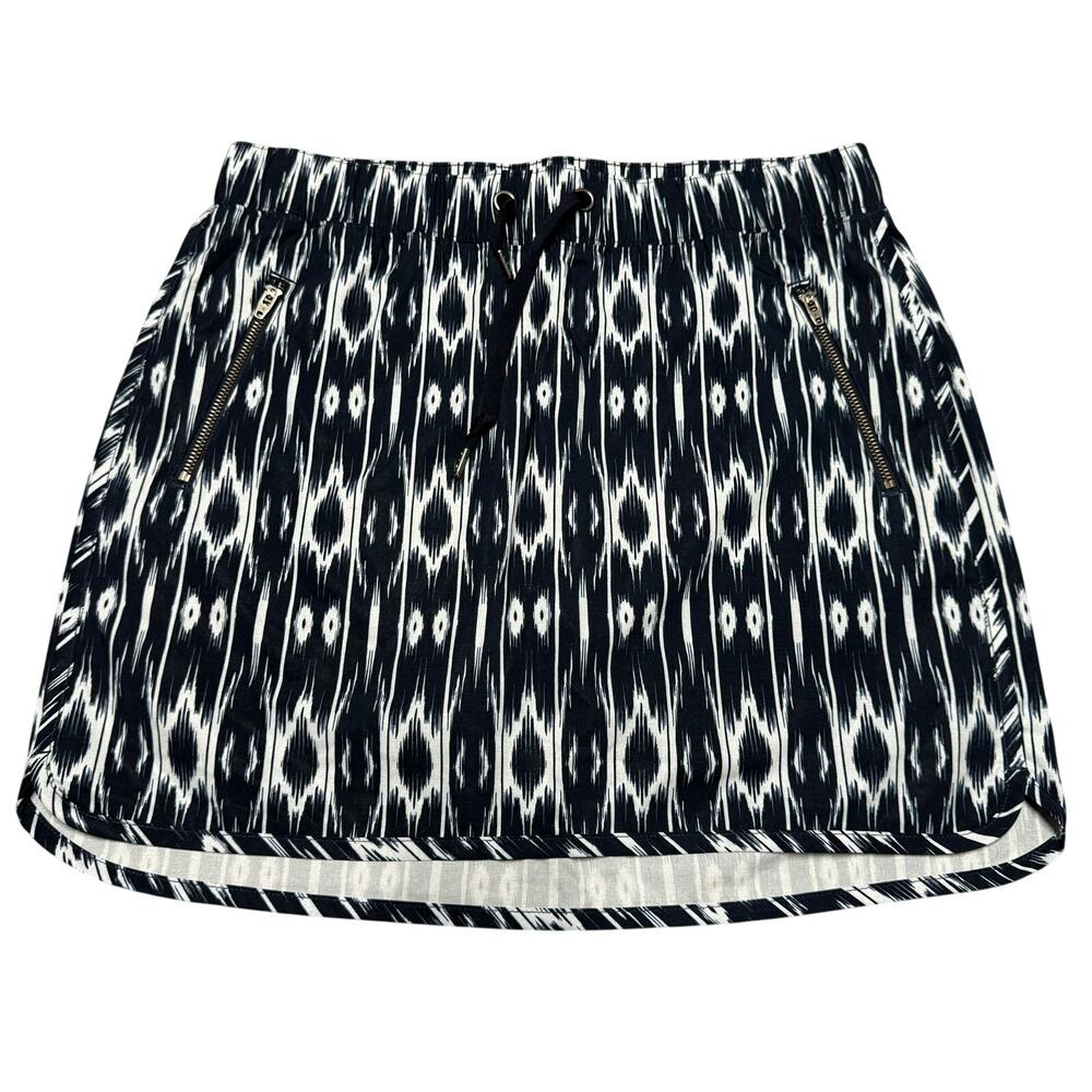Athleta Reflection Stretch Skort Attached Short Navy Blue Ikat Womens Size Small